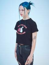 ラビットクロップTシャツ / RABBIT CROP T-SHIRTS(Bk)