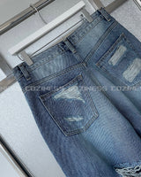 ダメージワイドパンツ / SK Damage Wide Pants (2 colors)