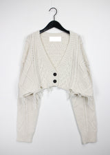 ダメージクロップニットカーディガン/Damage Crop Knit Cardigan (3color)