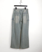 Halo pintuck shirring pocket cargo denim pants