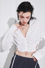 ホールドシャーリングシャツ/HOLD SHIRRING SHIRT