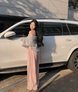 [BELLIDE MADE] Soft velvet velvet sweatshirt Wide pants