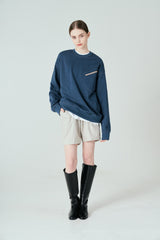 ポケットジップアップスウェットシャツT63/Pocket Zip-up Sweatshirt T63 Dark Teal Blue