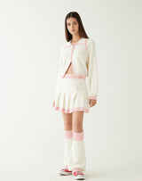 ブークルニットプリーツスカート/BOUCLE KNIT PLEATS SKIRT IVORY