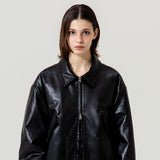 エコレザーMA-1ジャケット / ECO LEATHER MA-1 JACKET