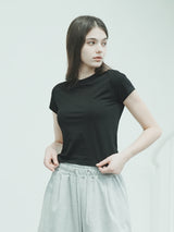 オーガニッククロップTシャツ / T1007 ORGANIC CROP T-SHIRT_BLACK