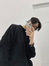 オーバーフィットウールラウンドニット