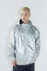 ラウンドラインフーデッドジャケット/BSR2223FWJK044 ROUND LINE HOODED JACKET SILVER