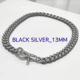 ブラック ライン カーブ チェーンネックレス / [BLESSEDBULLET]black line CURVE chain necklace_blacksilver_13mm/10mm