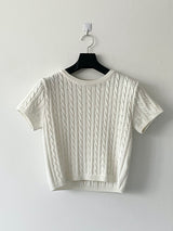 Twisted knitwear short-sleeved