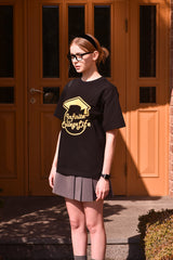 インフィニティーカレッジライフクルーネックブラックユニセックスTシャツ / Infinite college life crew neck black Unisex T-shirt