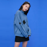 Square point Sweatshirts [Dusty-blue] (6591813419126)