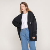 [UNISEX] Small Drawing Smile Knit Cardigan (6674895372406)