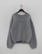 バゲットVネックニット/Baguette V-neck Knit (4color)