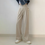 [ハイウェスト］ワンボタンピンタックスラックス / [High waist] one-button pin tuck slacks