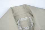 Shirring trench coat khaki