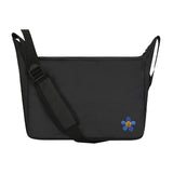 Blue Flower Smile Embroidery Cross Curved Messenger Bag