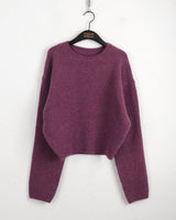 [Wool 10]ポニョマルチミックスラウンド長袖ニット