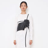 レザーツイストベスト/Leather Twist Vest _ Black