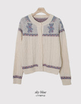 Nordic Bear Wool Knit Cardigan (3color)