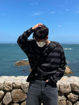 ストライプパンチロングスリーブニット / STRIPED PUNCHING LONG SLEEVE KNITWEAR(3COLOR)