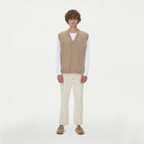 BUTTONS KNIT VEST_MOCHA (6612831010934)