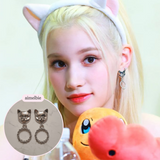 メルビーザキャットシリーズ - アンティークキャットノブピアス / Melbie The Cat Series - Antique Cat Knobs Piercing (Silver ver.)