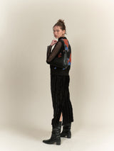 FUR KNIT BENDING H LINE SKIRT (6659932192886)