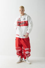 スポーティロゴカラーバーシティジャケット/BSR2223FWJK023 SPORTY LOGO COLLAR VARSITY JACKET WHITE