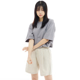 ワンタックワイドフィットショートパンツ/ONE TUCK WIDE FIT SHORT PANTS-OATMEAL