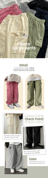 [Fleece] Winds cargo wide banding sweat pants