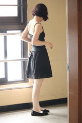 フラワーレーススカート/flower lace skirt (black)