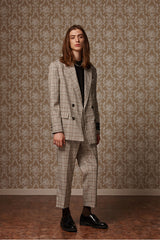 Two-button suit jacket - Beige check (4622118912118)