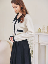 TUCK PLEATS MINI SKIRT_BLACK (6638376190070)