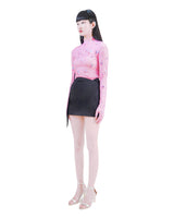 BLACK COTTON TIE BELT MINI SKIRT (6624142393462)