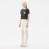 チェリーレースブーツカットパンツ / CHERRY LACE BOOTCUT PANTS [IVORY]