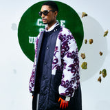[UNISEX] Reversible Faux Fur Varsity Collar Coat (Purple) (6656657162358)