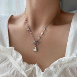 トグルバーハート2ウェイネックレス/ssgh toggle bar heart two-way necklace