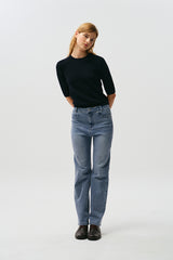 CHERRY SLIM-FIT DENIM PANTS [BLUE]
