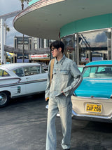 Cross line washing denim