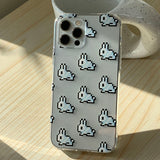 Rabbit Pattern - Pixel Rabbit Phone Case