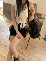 ティートンレトロポケットミニデニムスカート/Teaton Retro Pocket Mini Denim Skirt