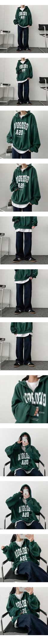 Jia Wang Over Half Zip-Up Hoodie