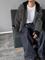 No.0363 st KNIT hood warmer zip-up (3color)