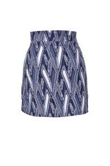 デニムジャカードスリットミニスカート/Denim jacquard slit mini skirts (navy)