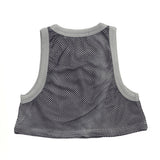グラフィックメッシュノースリーブクロップトップ