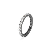 2.5MM プロング セッティング テニス リング / 2.5MM Prong Setting Tennis Ring (black silver)