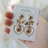 ビンテージテディベアハートアンドリボンイヤリング / Vintage Teddy Bear Heart and Ribbon Earring