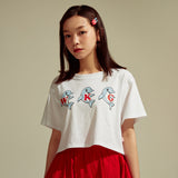 ドルフィングラフィッククロップTシャツ / WKG Dolphin graphic crop t-shirts (4548412145782)