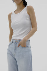 シンプルリブドスリーブレス / Simple Ribbed sleeveless (2color)